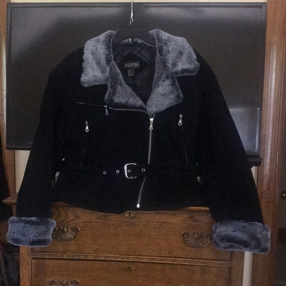Winter leather coat